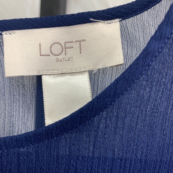Loft outlet sheer ruffled long sleeve top NWT - Picture 3 of 8